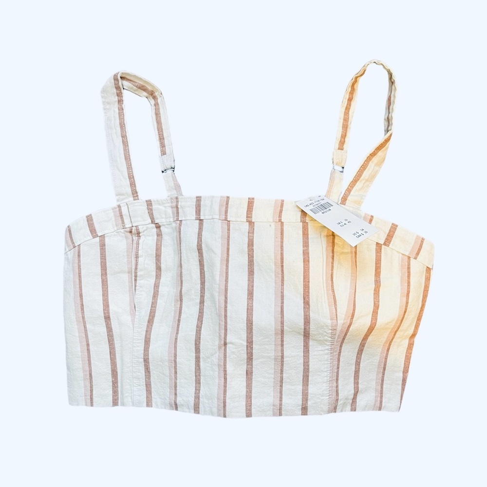 Abercrombie Striped Crop Top with Adjustable Straps